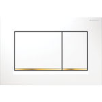Pulsador serie Sigma30 de Geberit. Doble descarga, blanco/dorado/blanco
